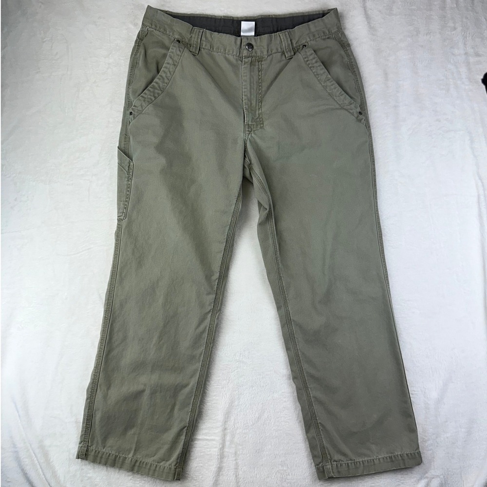 The North‎ Face Carpenter Pants Mens 36 Short Olive Green Workwear Canvas Cotton